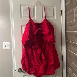 Vibrant Red romper with open stomach